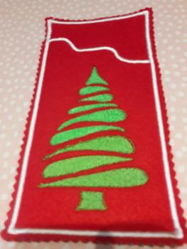 Preview: ITH - Stickdatei Bestecktasche Tannenbaum geschwungen